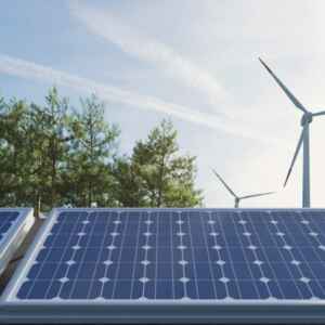 Hidrogênio Verde: sistema de certificação é necessário? Painel solar e turbina de energia eólica