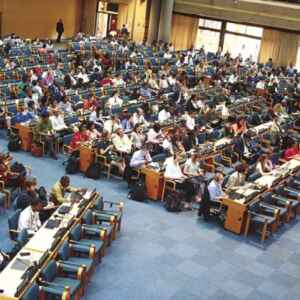 Reunião científica pré-COP de Biodiversidade da ONU Vista de uma das plenárias