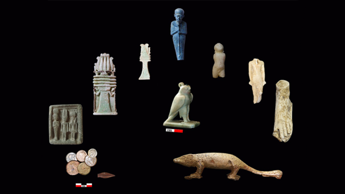 arqueologia-egito-capa Entre os objetos encontrados estava um relógio de sol de pedra inclinado, também conhecido como relógio de sombra inclinado, utilizado na antiguidade para medir o tempo • Ministério de Turismo e Antiguidades da República Árabe do Egito