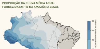 As florestas em Terras Indígenas da Amazônia são responsáveis por até 33% das chuvas em Mato Grosso, essenciais para a agropecuária e segurança hídrica