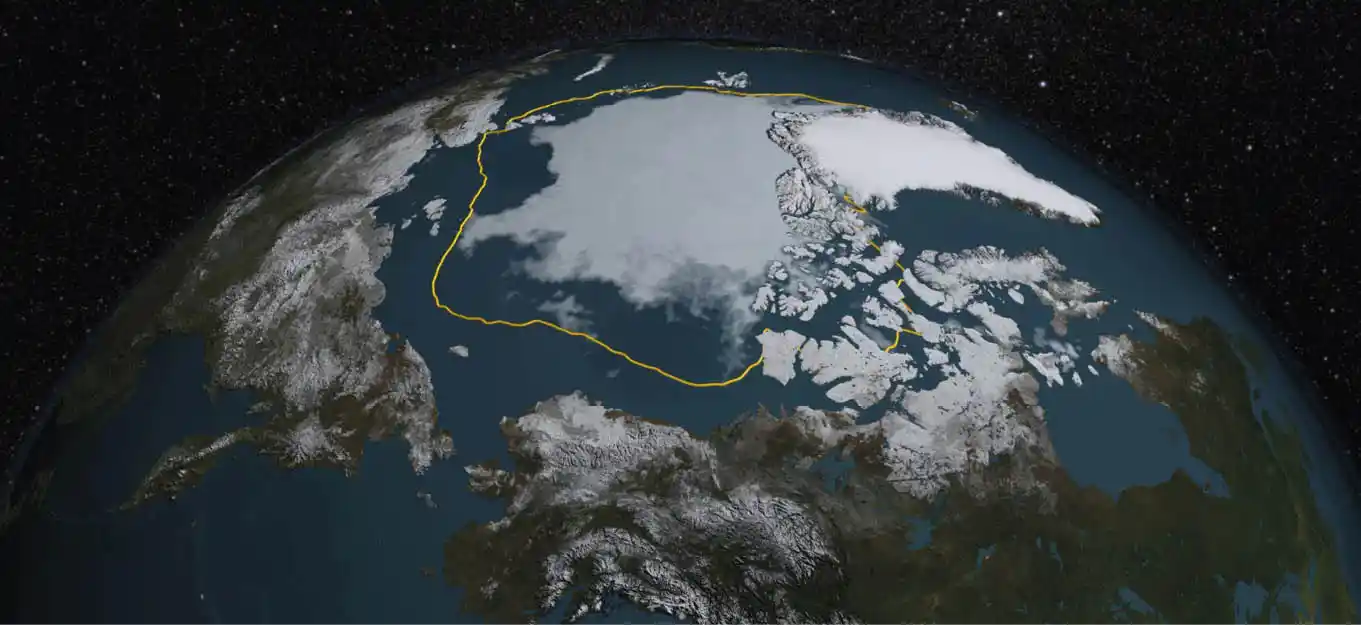 O gelo marinho do mundo cai para um recorde mínimo 8 A cobertura de gelo marinho feita de água do mar congelada que flutua sobre o oceano, ajuda a regular a temperatura do planeta, está caindo muito Imagem NASA/Goddard Scientific Visualization Studio