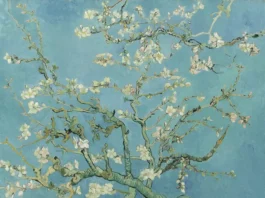 Os galhos de árvores na arte ao longo da história seguem regras geométricas relacionadas à geometria fractal. 'Flor de amendoeira' de Vincent van Gogh. Museu Van Gogh, Amsterdã.