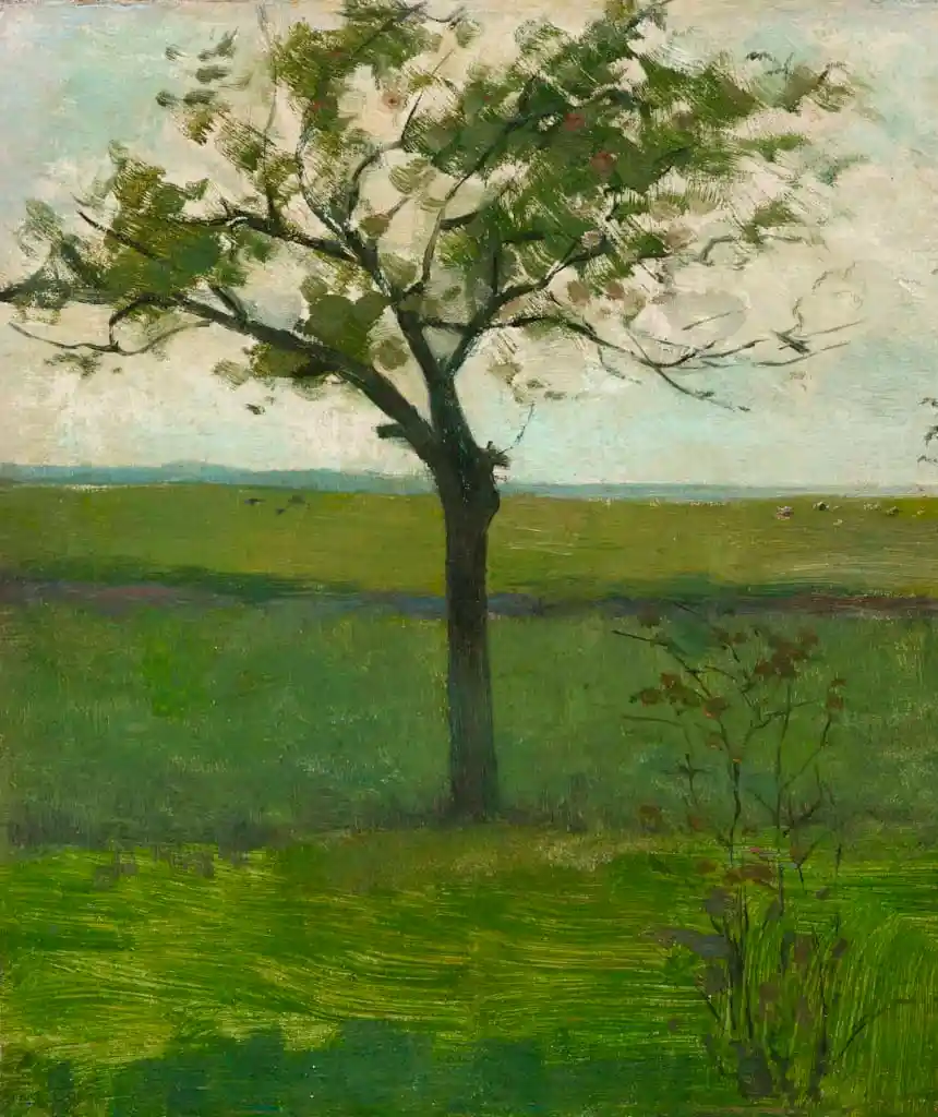 Arte e ciência iluminam as mesmas proporções sutis nos galhos das árvores 2 “Paisagem de Pólder com Árvore Jovem Silhuetada” por Piet Mondrian, 1900-1901. Wikimedia Commons