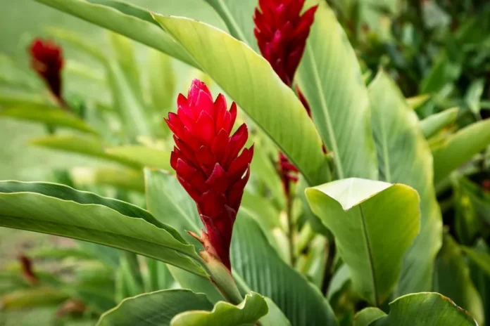 7 benefícios da alpinia purpurata no paisagismo tropical e seu charme exótico