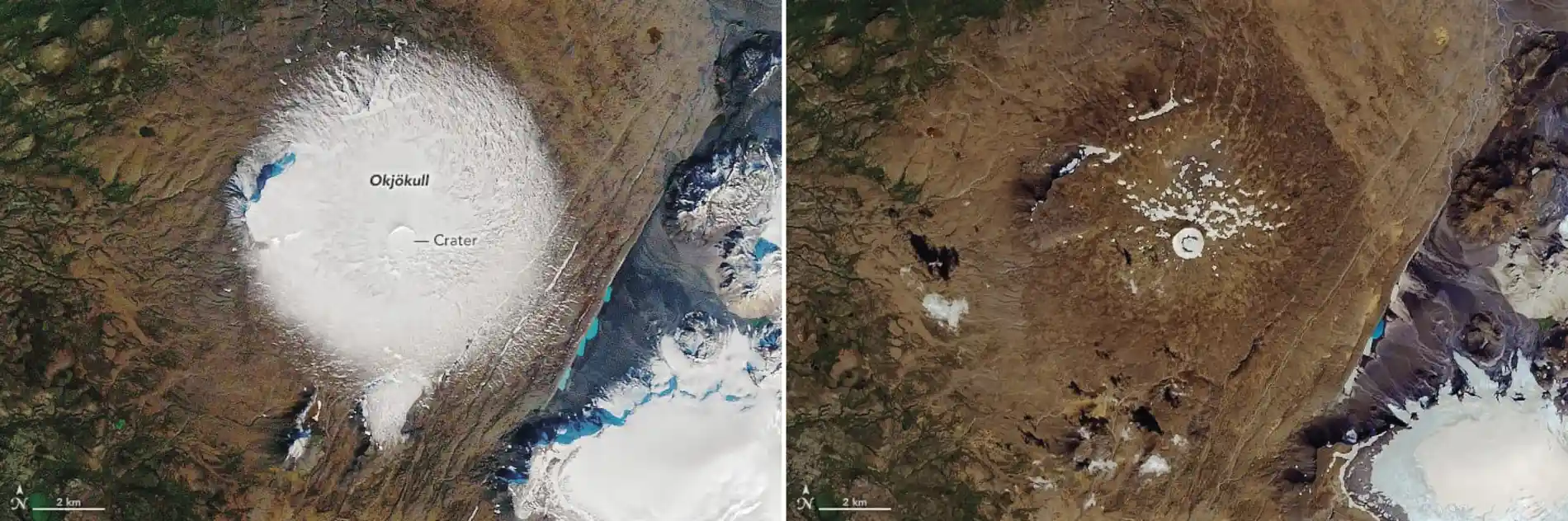 okjokull_glacier_tm5_1986 1ª geleira declarada morta (uma geleira estagnada é uma geleira morta)