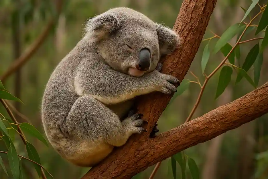 Coala: dorme 22 horas por dia, e as outras passa comendo 1 Coala dorme 22 horas por dia, e as outras passa comendo