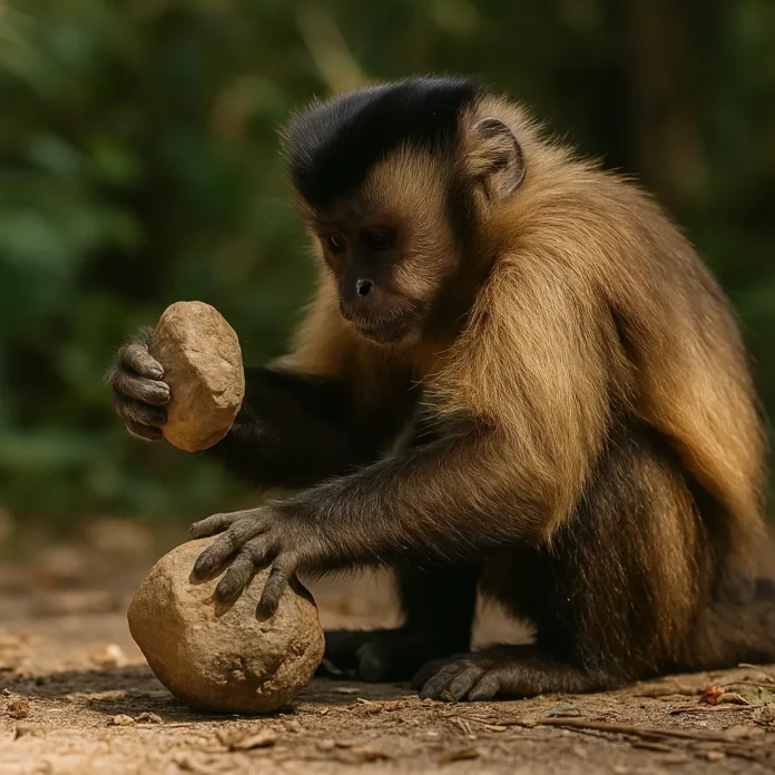 Como o macaco-prego usa pedras como ferramentas para conseguir comida