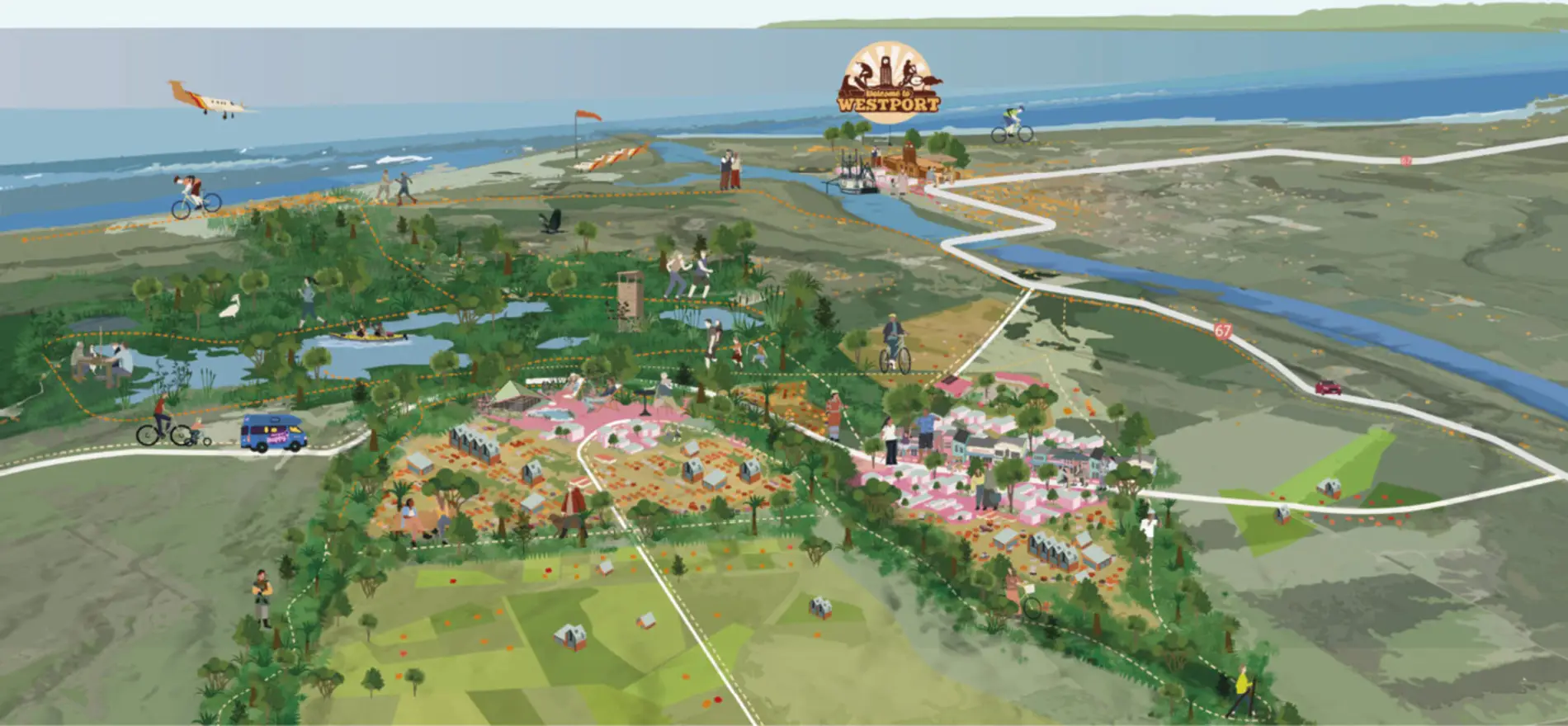 Comunidades precisam se preparar para uma série de prováveis impactos climáticos 3 Em Westport uma abordagem de design regenerativo e local em conjunto com a comunidade pode acelerar o planejamento da adapta