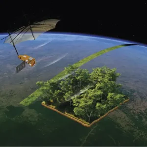 Sonda espacial mapeará em 3D as florestas tropicais da Terra Esta nave espacial de 1,25 toneladas, equipada com um radar de abertura sintética de banda P pioneiro e uma antena de 12 metros, orbitará a Terra por cinco anos. Sua missão é criar mapas 3D detalhados de florestas tropicais remotas na África, Ásia e América do Sul, penetrando copas densas para analisar a vegetação e coletar dados sobre o armazenamento de carbono