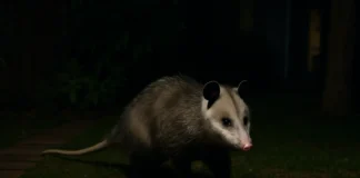 O que fazer se você encontrar um gambá no quintal à noite