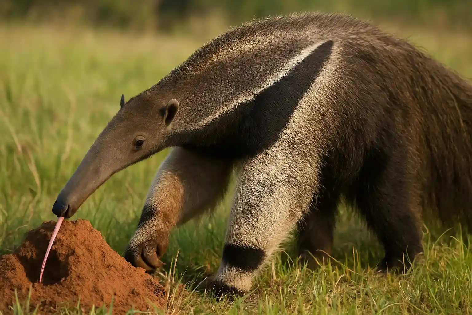 Saiba como um tamanduá-bandeira consegue comer até 30.000 formigas por dia
