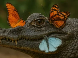 Você sabia que algumas borboletas bebem lágrimas de outros animais