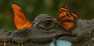 Você sabia que algumas borboletas bebem lágrimas de outros animais