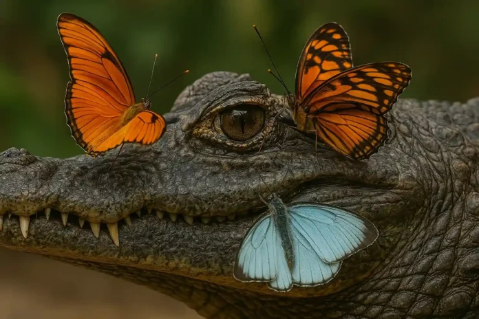 Você sabia que algumas borboletas bebem lágrimas de outros animais