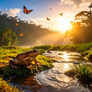 O que é um animal bioindicador e por que ele importa? Imagine um sapo coaxando menos em um rio amazônico ou borboletas sumindo de uma clareira