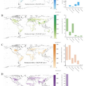 Mapas globais de perdas anuais de produção para três principais culturas alimentares