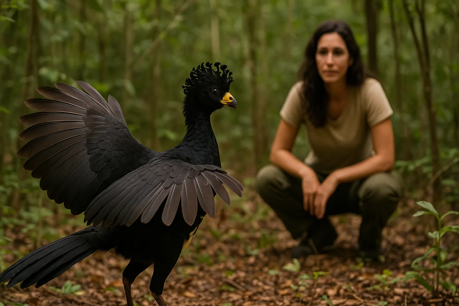 Mutum-de-penacho faz 1 dança complexa que ajuda a espalhar vida pela mata 1 Mutum-de-penacho