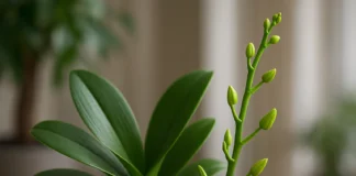 Orquídeas com brotos novos e sem flor