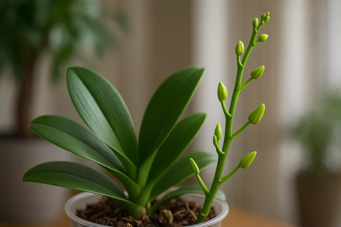 Orquídeas com brotos novos e sem flor Orquídeas com brotos novos e sem flor