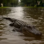 Viu um jacaré em rua alagada? Saiba como agir com segurança Viu um jacaré em rua alagada Saiba como agir com segurança