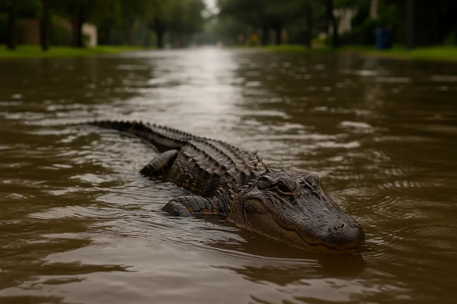 Viu um jacaré em rua alagada? Saiba como agir com segurança 1 Viu um jacaré em rua alagada Saiba como agir com segurança
