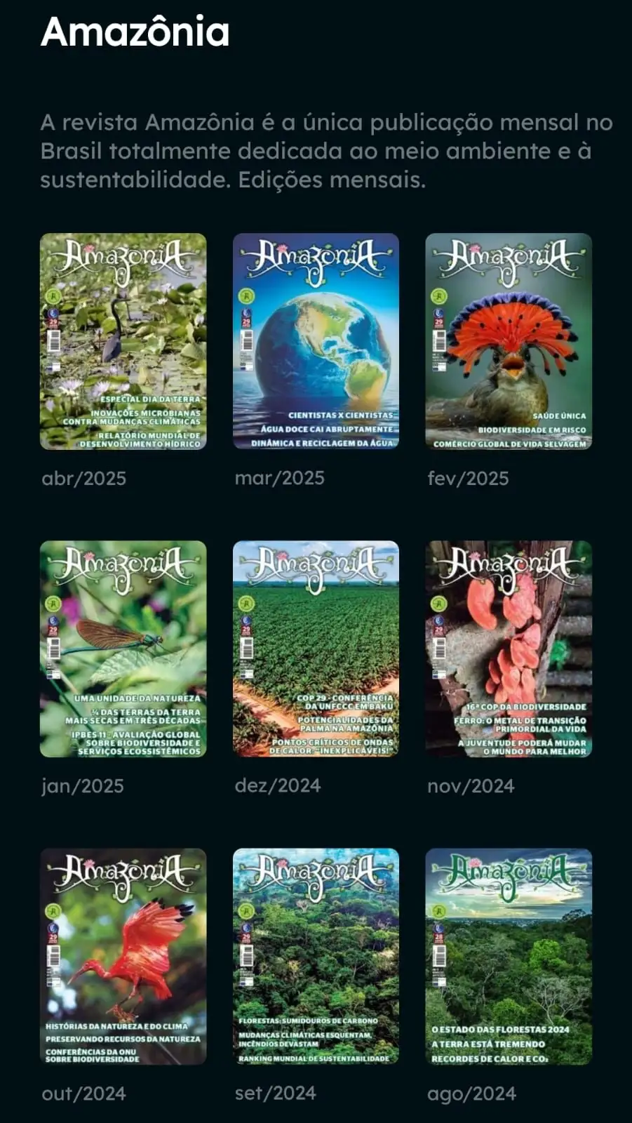 Novidade, clientes TIM podem ler gratuitamente a Amazônia no app Bancah 3 Leitura gratuita da Revista Amazônia para clientes TIM