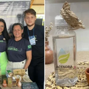 Estudantes de Sergipe criam tecnologia que purifica água com resíduos de quiabo Os estudantes celebram o reconhecimento do projeto com as professoras que fizeram a orientação