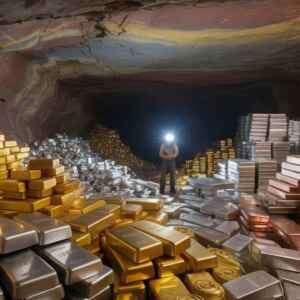 A Nova Eldorado dos Andes: Descoberta histórica de cobre, ouro e prata transforma a Argentina Um homem explora uma caverna repleta de barras de ouro, prata e cobre, em uma descoberta histórica de mineração na Argentina.