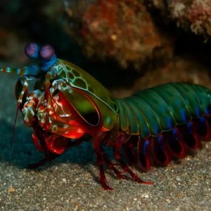 Colorido, agressivo e quase indestrutível: o camarão-louva-a-deus-palhaço é uma máquina de caça Camarão-louva-a-deus-palhaço é uma máquina de caça