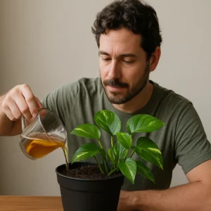 Coloque chá de casca de banana na terra da jiboia e veja como ela reage