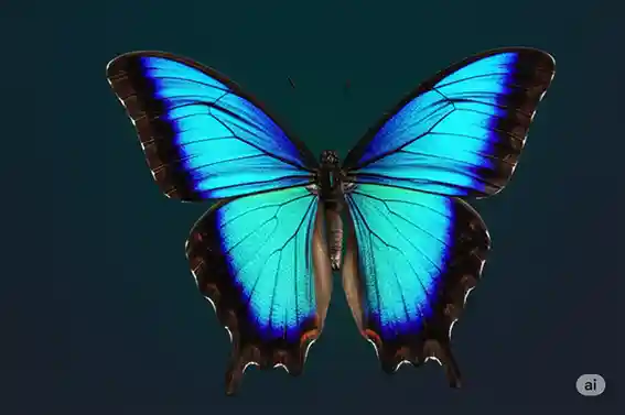 De onde vêm as cores das borboletas amazônicas? 3 A beleza iridescente da borboleta Morpho.