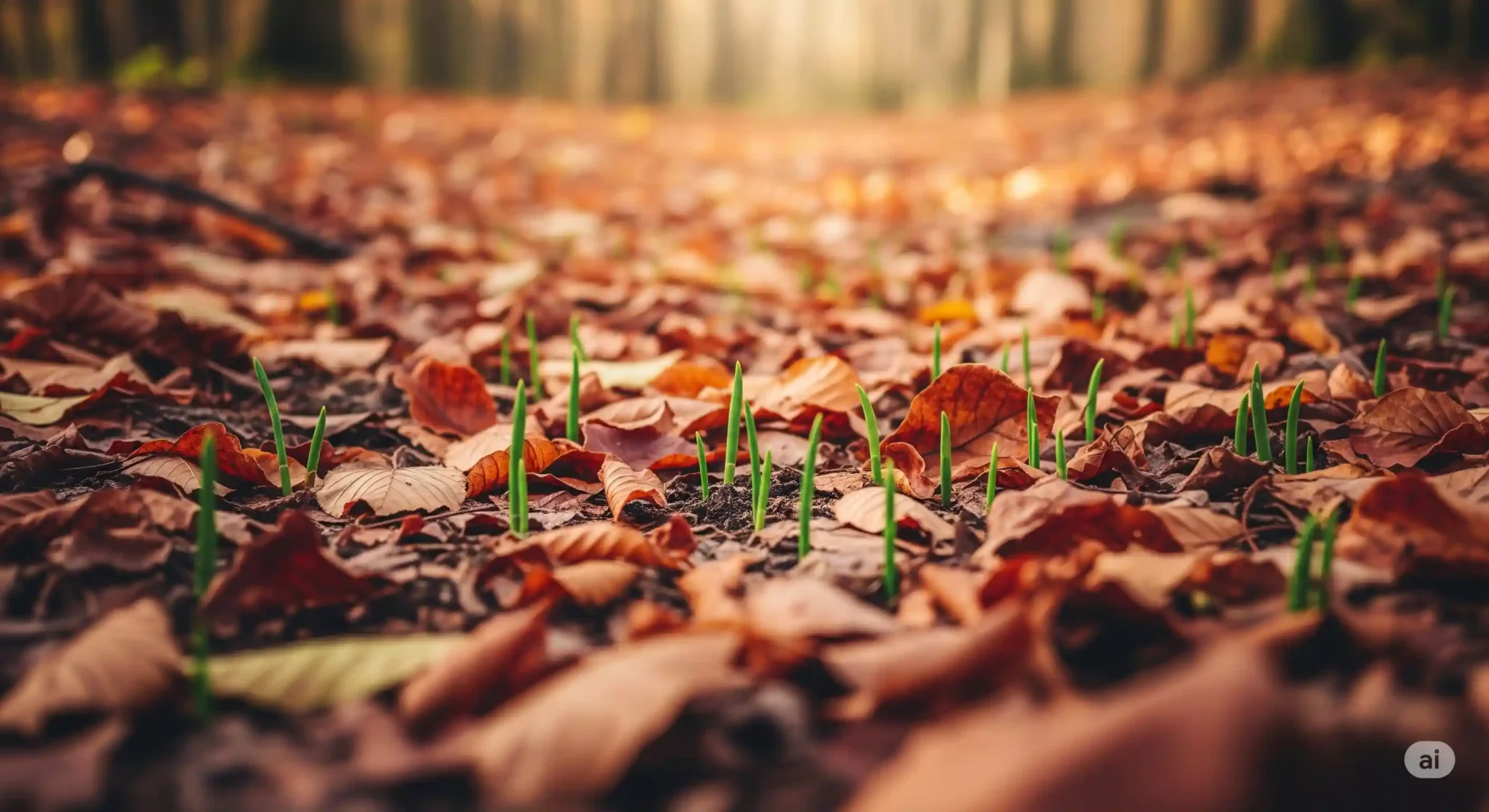 O sussurro da regeneração: onde cada folha caída se torna um alicerce para o futuro vibrante da floresta amazónica. Um ciclo eterno de vida e renovação