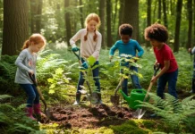 Pequenos cientistas exploram a biodiversidade da floresta, aprendendo na prática sobre a natureza