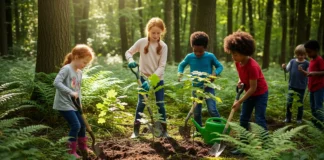 Pequenos cientistas exploram a biodiversidade da floresta, aprendendo na prática sobre a natureza