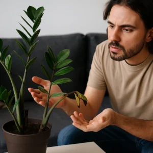 Minha zamioculca passou meses empacada até descobrir que o vaso estava sufocando as raízes Minha zamioculca passou meses empacada até descobrir que o vaso estava sufocando as raízes