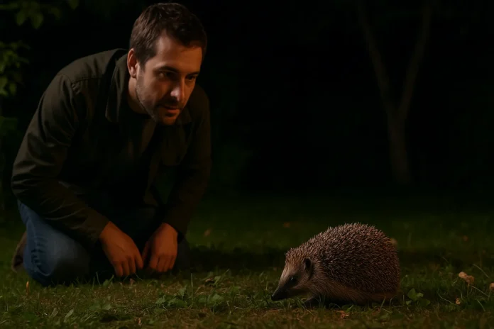 O que fazer ao encontrar um ouriço no seu jardim à noite Nem pense em tentar tocá-lo