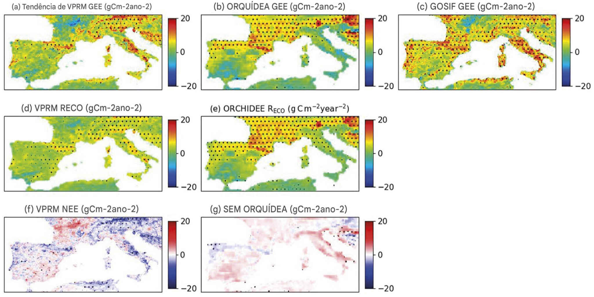Tendências de fluxo de carbono a longo prazo