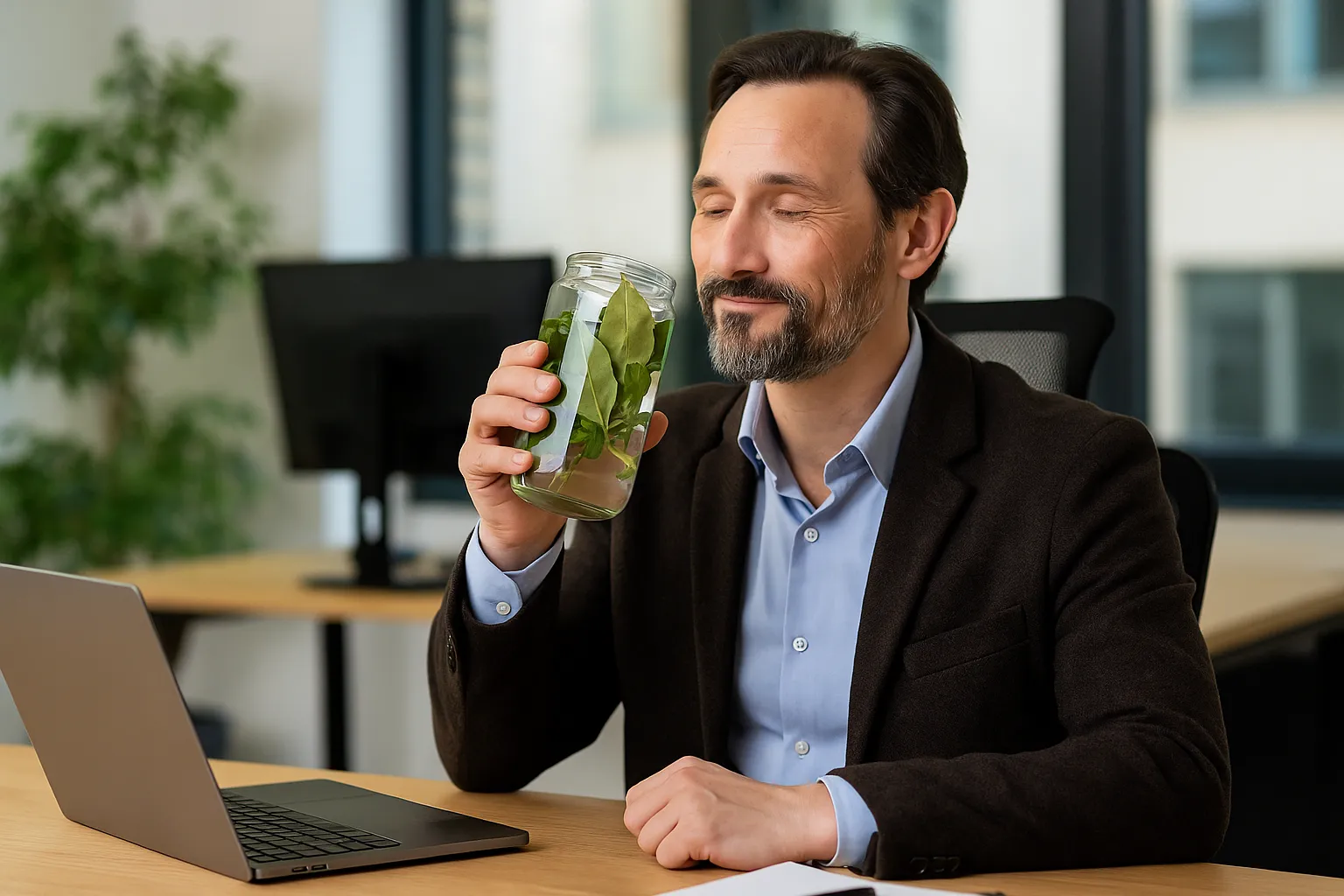 Essa água energizada com louro e manjericão mudou o astral do meu escritório 1 Essa água energizada com louro e manjericão mudou o astral do meu escritório