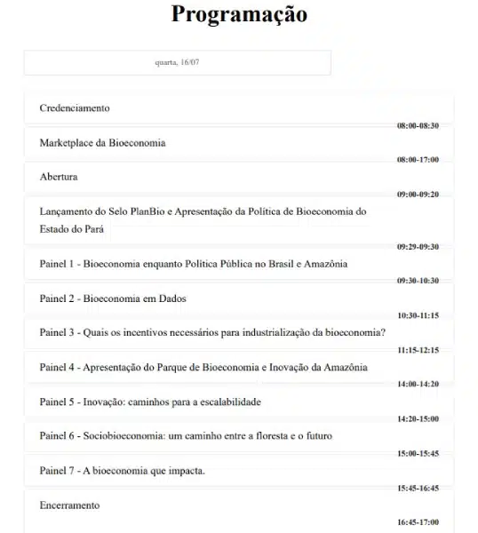 Screenshot-2025-07-09-181300 Encontro de Bioeconomia da Amazônia debaterá estratégias de desenvolvimento sustentável na região