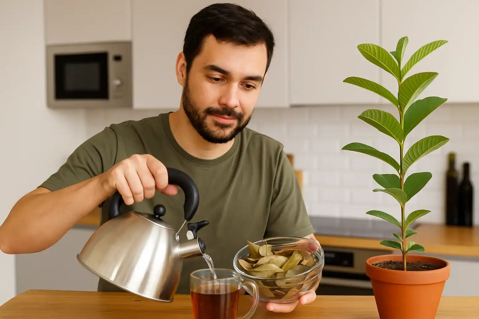Chá de folhas de goiabeira 5 motivos para adubar plantas