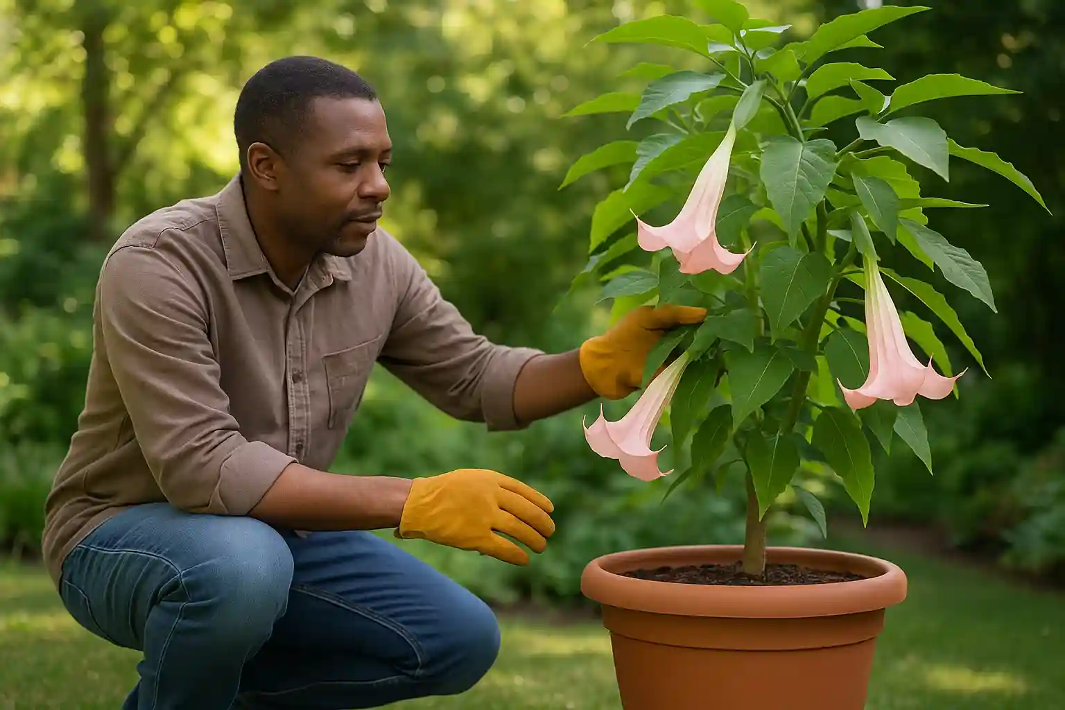 Trombeta-rosa é tóxica? 5 cuidados no cultivo Trombeta-rosa é tóxica 5 cuidados no cultivo