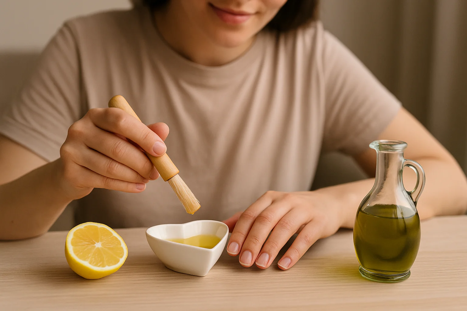 Unhas fracas Fortaleça com azeite e limão 3x por semana