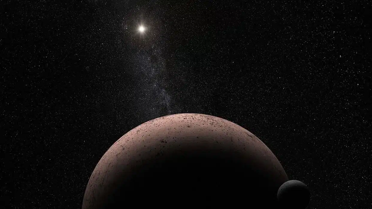 NASA avança na busca por atmosfera e água em planeta semelhante à Terra Usando o Telescópio Espacial James Webb, cientistas detectaram gás no distante planeta anão Makemake. - NASA / ESA / Southwest Research Institute / Ilustração de A. Parker