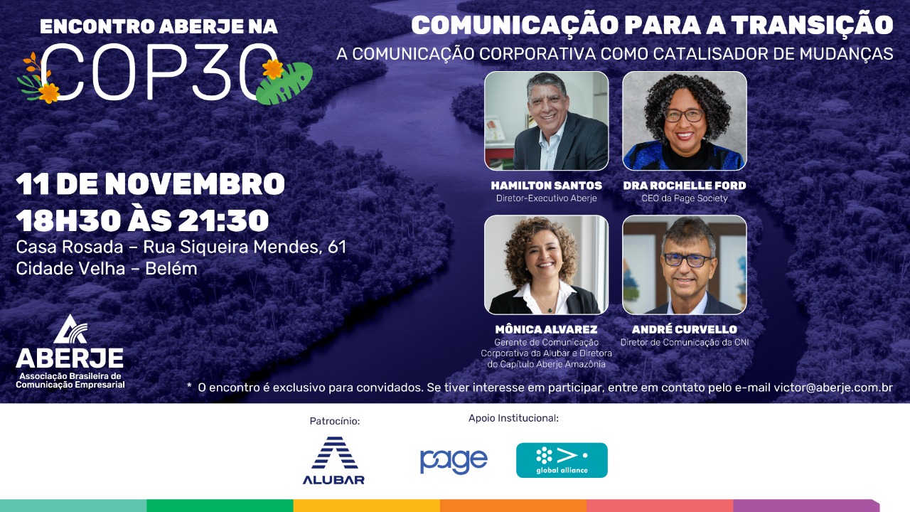 Comunicação estratégica e clima: encontro da Aberje na COP30 em Belém