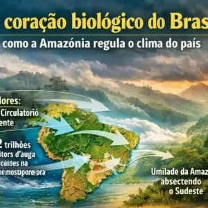 O coração biológico do Brasil como a Amazônia regula o clima do país A Amazônia regula o clima do Brasil ao bombear umidade, formar rios voadores e reduzir extremos climáticos. O desmatamento já ameaça esse equilíbrio vital