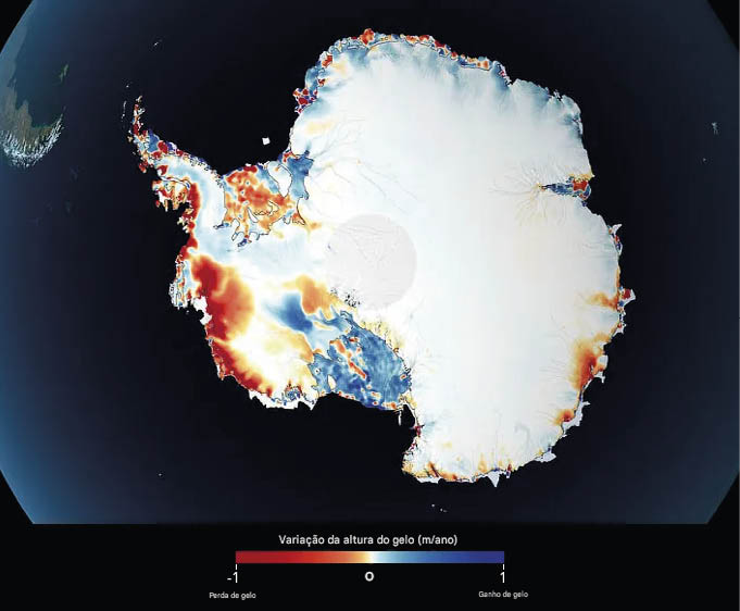 Variação da altura de gelo da Groenlândia
