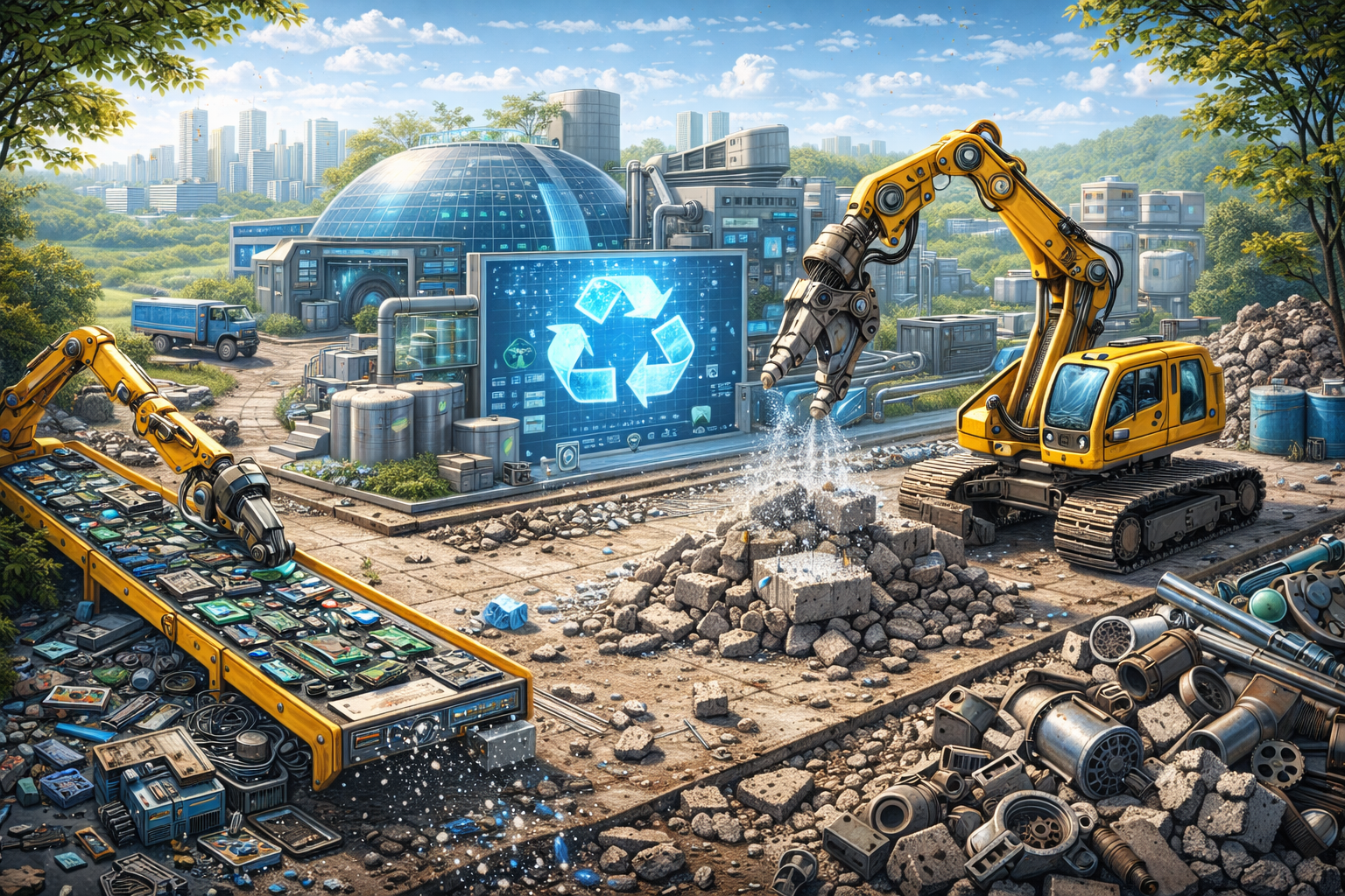 Robótica impulsiona economia circular industrial 1 Gerado por IA