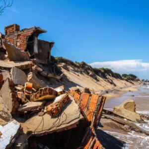 Erosão em Atafona transforma casas em memórias submersas Reprodução
