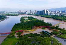 Cidades redescobrem rios e reduzem enchentes Parque Jinhua Yanweizhou, na cidade de Jinhua - NATGEO