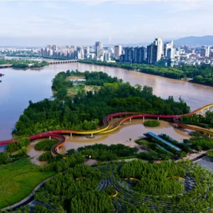 Cidades redescobrem rios e reduzem enchentes Parque Jinhua Yanweizhou, na cidade de Jinhua - NATGEO